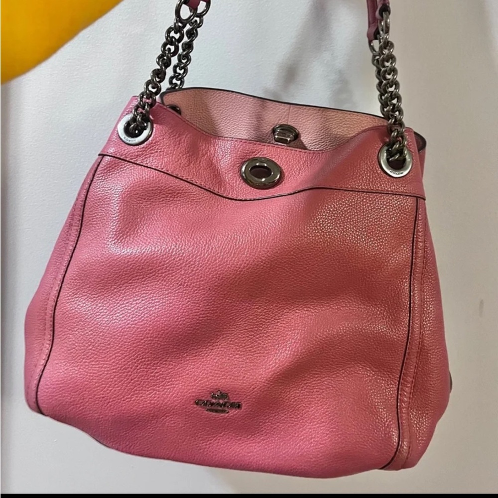Coach Pink Leather Shoulder Bag